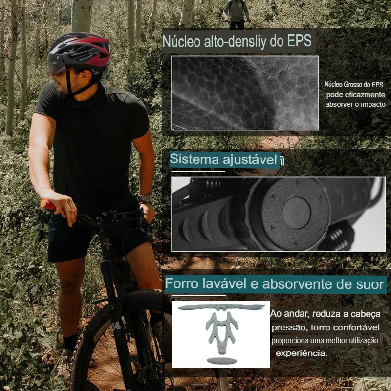 Capacete de Ciclismo com LED - VICTGOAL